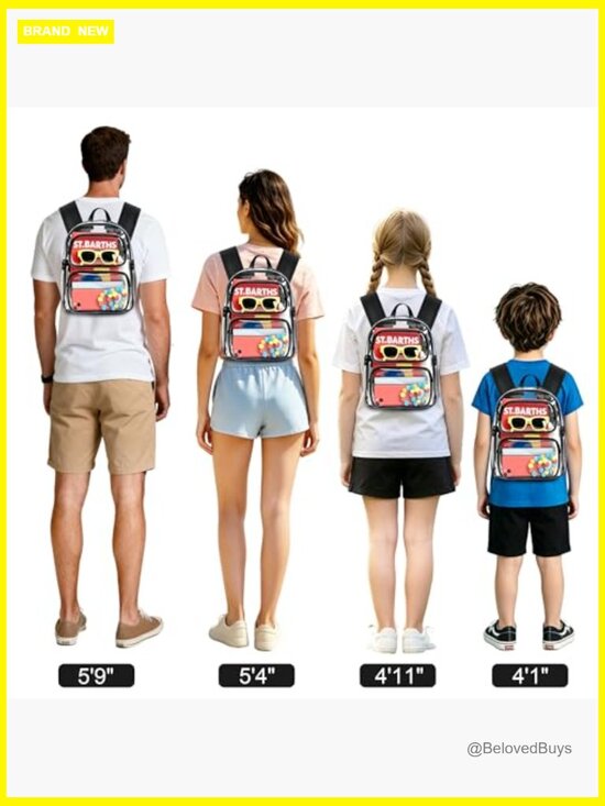 Clear Backpack Stadium Approved 12x10x6 with Padded Straps main image 4